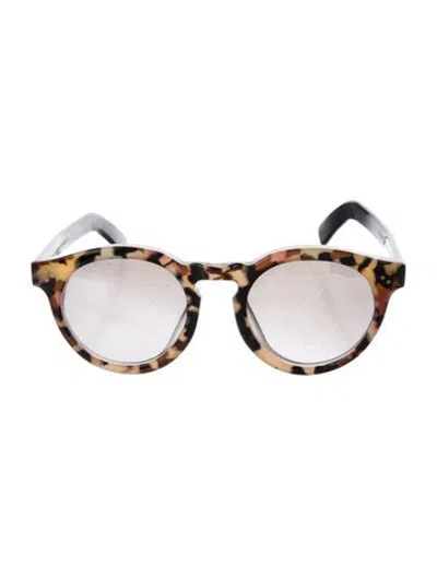 Pre-owned Illesteva Round Gradient Sunglasses In Black