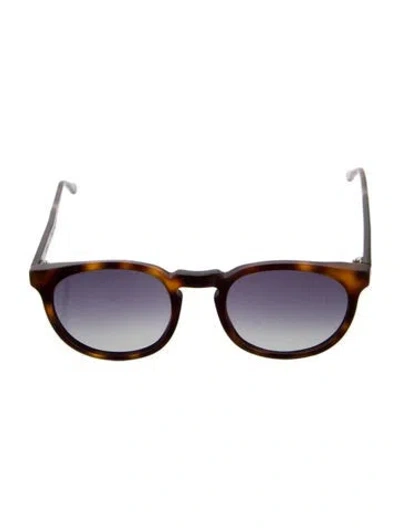 Pre-owned Illesteva Round Gradient Sunglasses In Brown