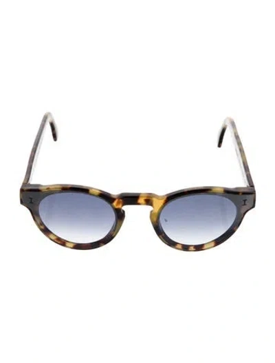 Pre-owned Illesteva Round Gradient Sunglasses In Brown