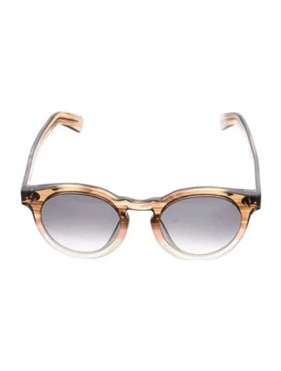 Pre-owned Illesteva Round Gradient Sunglasses In Brown