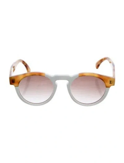 Pre-owned Illesteva Round Gradient Sunglasses In Brown/white