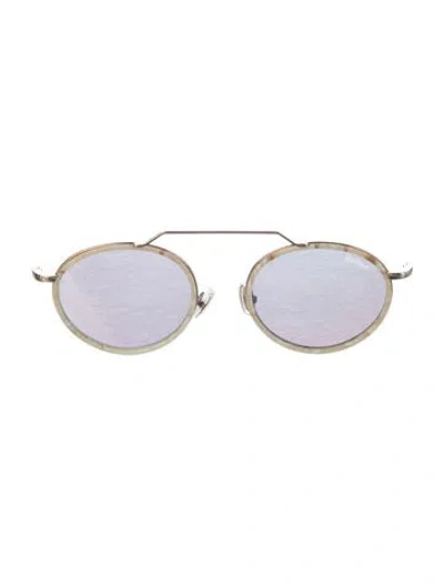 Pre-owned Illesteva Round Gradient Sunglasses In Neutrals