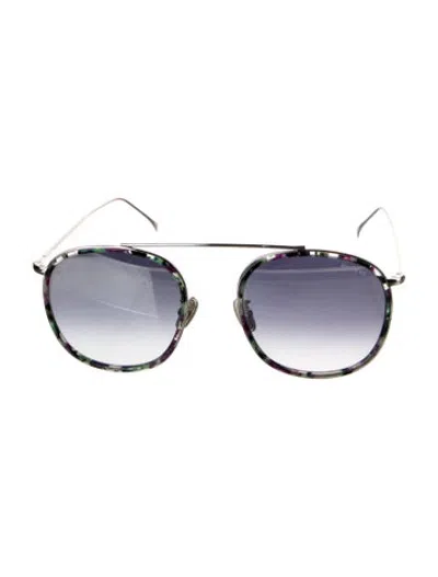 Pre-owned Illesteva Round Gradient Sunglasses In Silver