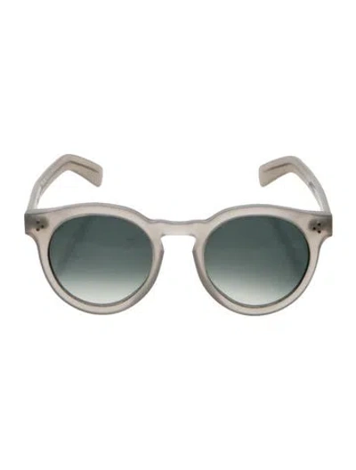Pre-owned Illesteva Round Gradient Sunglasses In White