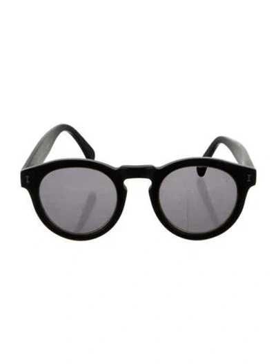 Pre-owned Illesteva Round Mirrored Sunglasses In Black