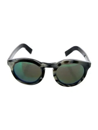 Pre-owned Illesteva Round Mirrored Sunglasses In Black/neutrals