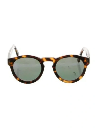Pre-owned Illesteva Round Mirrored Sunglasses In Brown