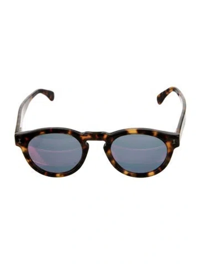 Pre-owned Illesteva Round Mirrored Sunglasses In Brown