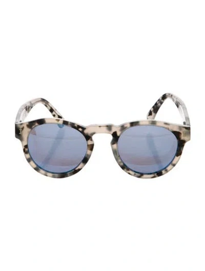 Pre-owned Illesteva Round Mirrored Sunglasses In Brown