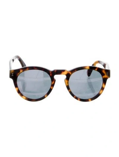 Pre-owned Illesteva Round Mirrored Sunglasses In Brown