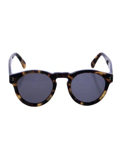Pre-owned Illesteva Round Mirrored Sunglasses In Brown
