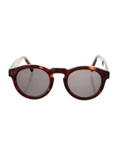 Pre-owned Illesteva Round Mirrored Sunglasses In Brown