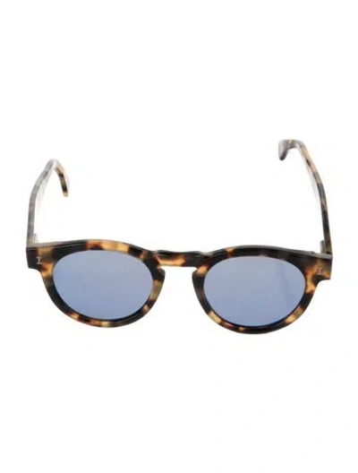 Pre-owned Illesteva Round Mirrored Sunglasses In Brown