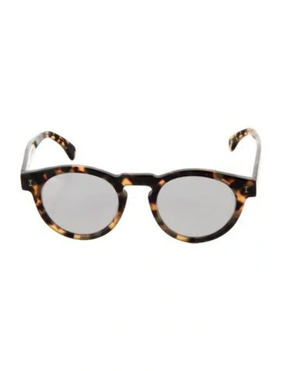 Pre-owned Illesteva Round Mirrored Sunglasses In Brown