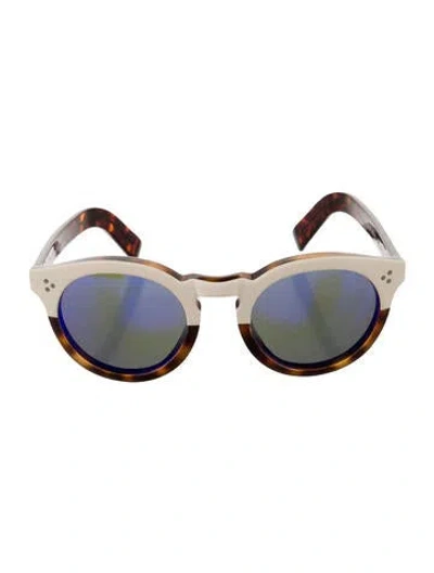 Pre-owned Illesteva Round Mirrored Sunglasses In Brown
