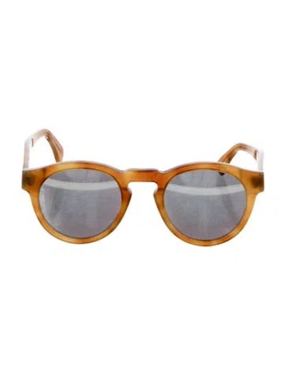 Pre-owned Illesteva Round Mirrored Sunglasses In Brown