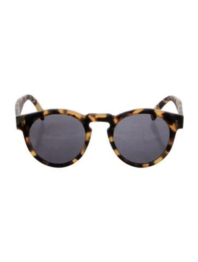 Pre-owned Illesteva Round Mirrored Sunglasses In Brown