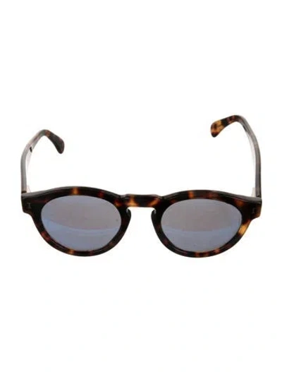 Pre-owned Illesteva Round Mirrored Sunglasses In Brown