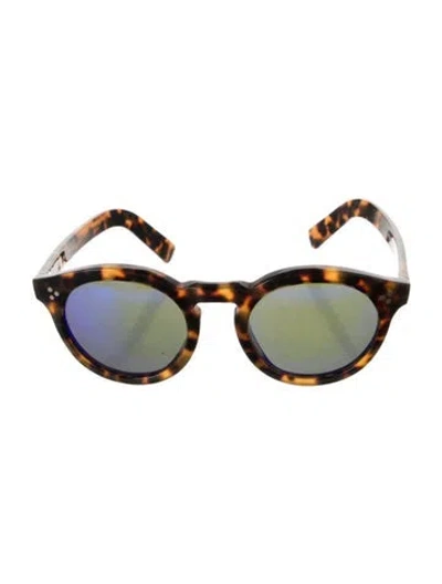 Pre-owned Illesteva Round Mirrored Sunglasses In Brown