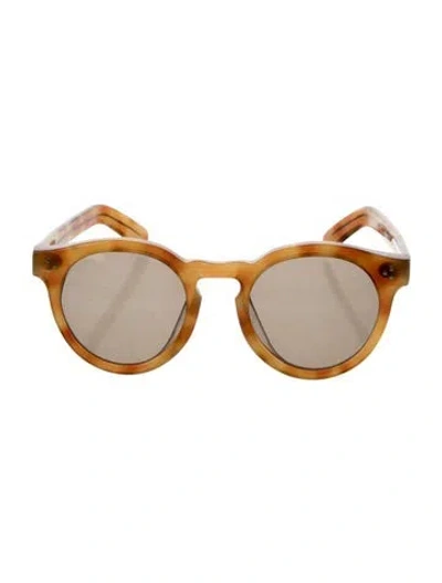Pre-owned Illesteva Round Mirrored Sunglasses In Brown