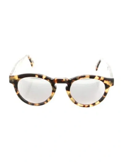 Pre-owned Illesteva Round Mirrored Sunglasses In Brown