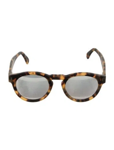 Pre-owned Illesteva Round Mirrored Sunglasses In Brown
