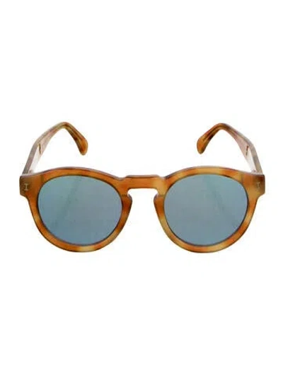 Pre-owned Illesteva Round Mirrored Sunglasses In Brown