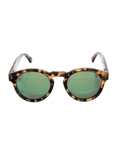 Pre-owned Illesteva Round Mirrored Sunglasses In Brown