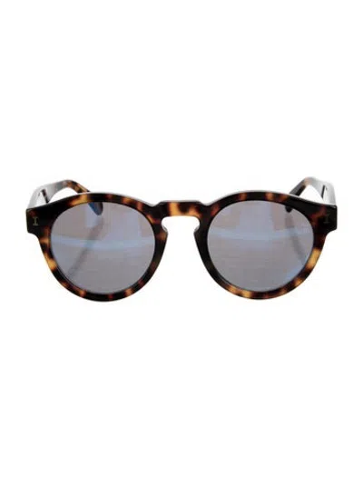 Pre-owned Illesteva Round Mirrored Sunglasses In Brown