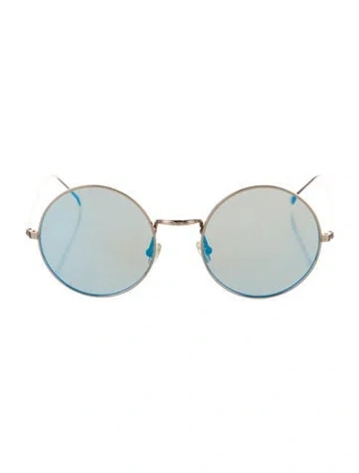 Pre-owned Illesteva Round Mirrored Sunglasses In Gold