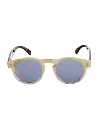 Pre-owned Illesteva Round Mirrored Sunglasses In Neutral