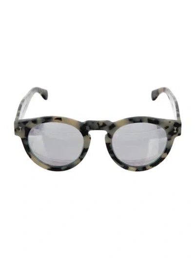 Pre-owned Illesteva Round Mirrored Sunglasses In Neutrals