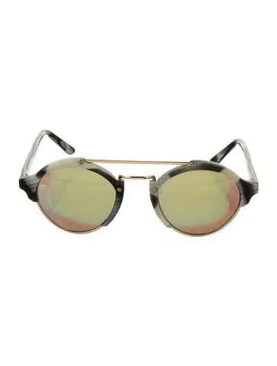 Pre-owned Illesteva Round Mirrored Sunglasses In Neutrals/pink