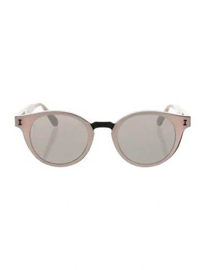 Pre-owned Illesteva Round Mirrored Sunglasses In Pink