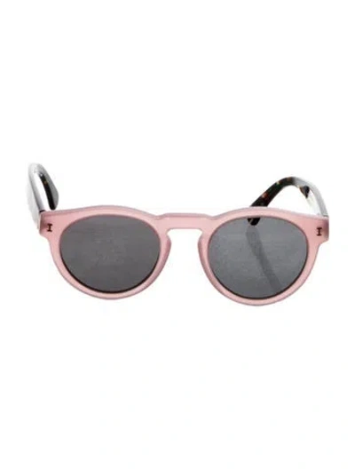 Pre-owned Illesteva Round Mirrored Sunglasses In Pink