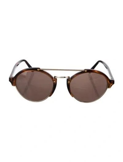 Pre-owned Illesteva Round Tinted Sunglasses In Brown