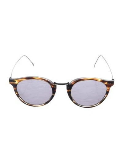 Pre-owned Illesteva Round Tinted Sunglasses In Brown