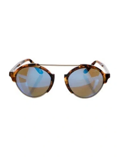 Pre-owned Illesteva Round Tinted Sunglasses In Brown