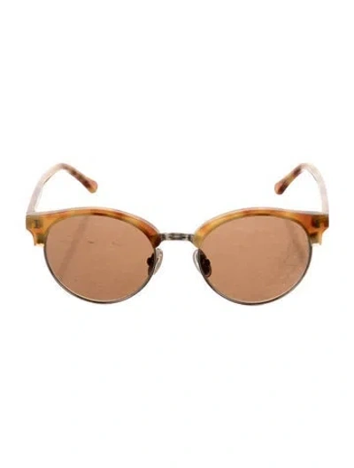 Pre-owned Illesteva Round Tinted Sunglasses In Brown