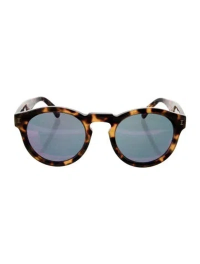 Pre-owned Illesteva Round Tinted Sunglasses In Brown