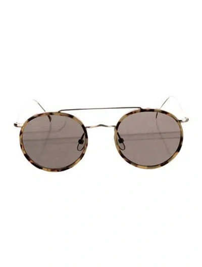 Pre-owned Illesteva Round Tinted Sunglasses In Brown