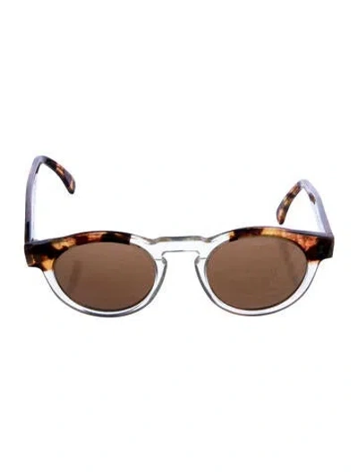 Pre-owned Illesteva Round Tinted Sunglasses In Brown