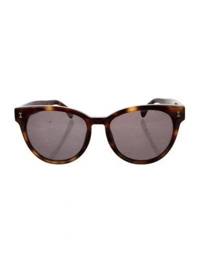Pre-owned Illesteva Round Tinted Sunglasses In Brown
