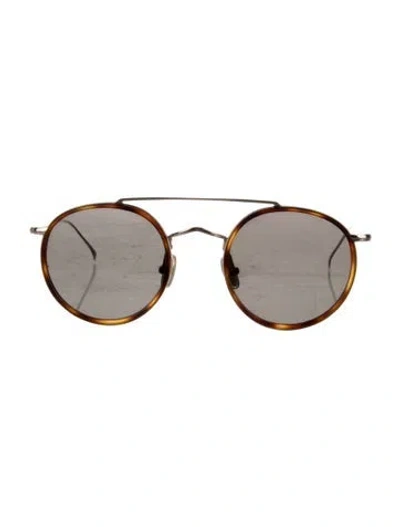 Pre-owned Illesteva Round Tinted Sunglasses In Brown/gold