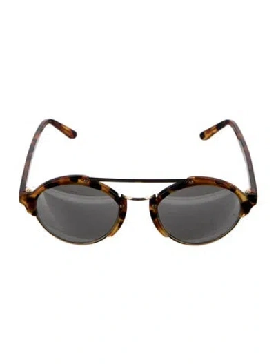 Pre-owned Illesteva Round Tinted Sunglasses In Brown/orange