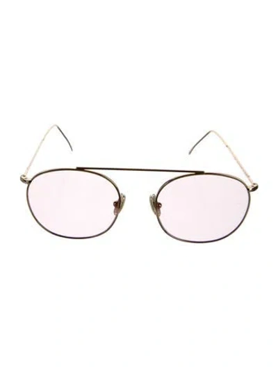 Pre-owned Illesteva Round Tinted Sunglasses In Gold