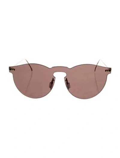 Pre-owned Illesteva Round Tinted Sunglasses In Gold
