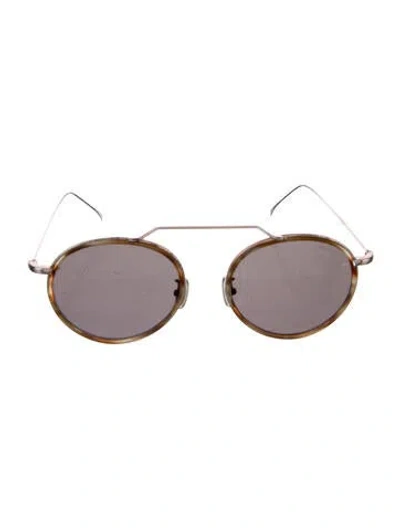 Pre-owned Illesteva Round Tinted Sunglasses In Gold