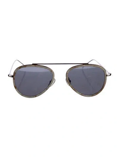 Pre-owned Illesteva Round Tinted Sunglasses In Gold