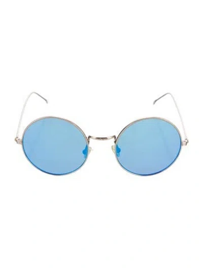 Pre-owned Illesteva Round Tinted Sunglasses In Gold